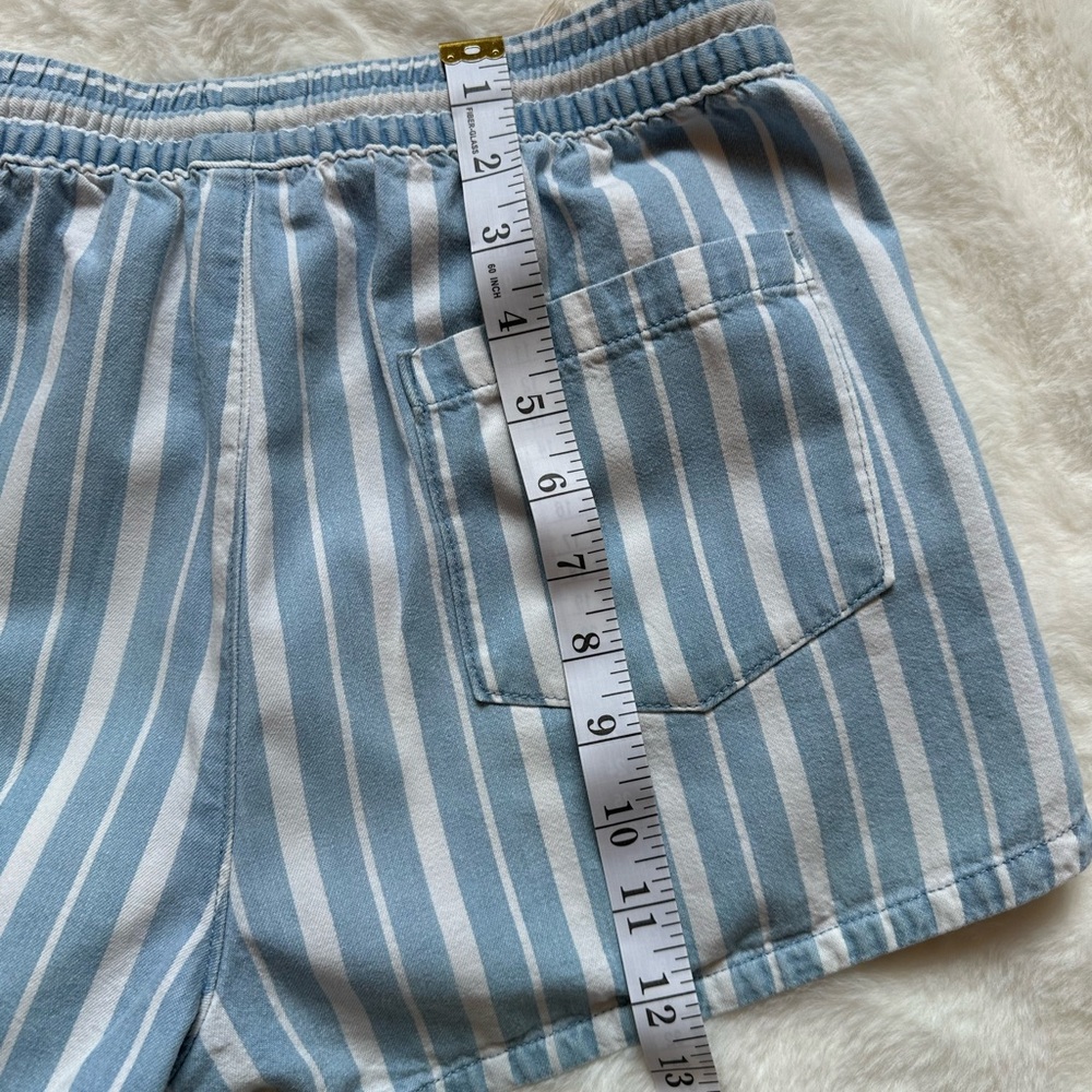Aerie Blue and White Striped Cotton Shorts - Picture 6 of 6